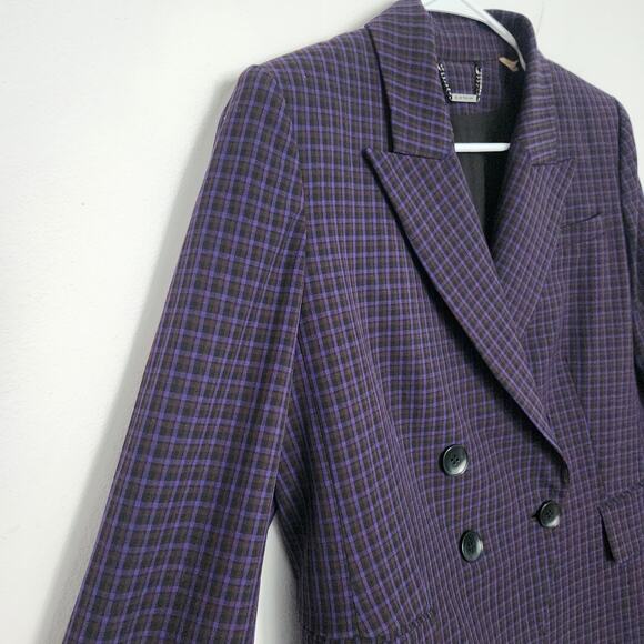 Elie Tahari Jezebel Modern Plaid Blazer 12 Career Preppy Designer Office School - Picture 5 of 9